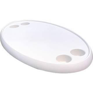 Bordplade i plast Springfield, oval, 77 x 46 cm, med 4 stk. kopholdere