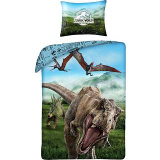 Jurassic World Dinosauar Sengetøj 2i1 Design - 100 Procent Bomuld