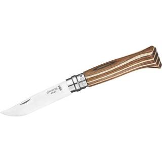 N°08 lommekniv, rustfrit stål, 8,5 cm, "Tradition Luxe", Brown Birch -
