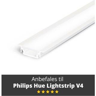 Light Solutions Aluminiumsprofil - Model G til Philips Hue og LIFX - Hvid - 1 meter