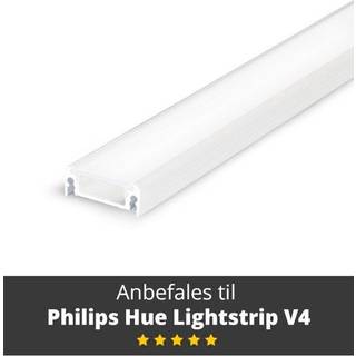 Light Solutions Aluminiumsprofil - Model S til Philips Hue og LIFX - Hvid - 1 meter