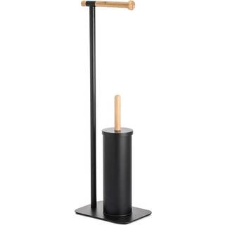 Showerdrape Showerdrape Black Sonata Toilet Roll and Toilet Brush Holder