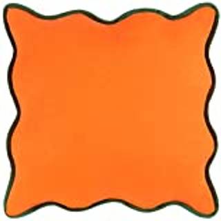 heya home heya home Orange Wiggle Contrast Velvet Piped Edge Cushion