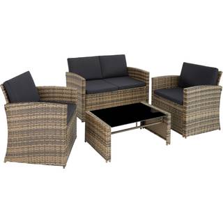 Polyrattan havesofasæt Jesolo - natur/mørkegrå