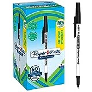 Paper Mate Kilometrico kuglepenne | Lang skrivning med mellempunkt (1,0 mm) | Sort blæk | 80% genanvendt plast | 50 Stk