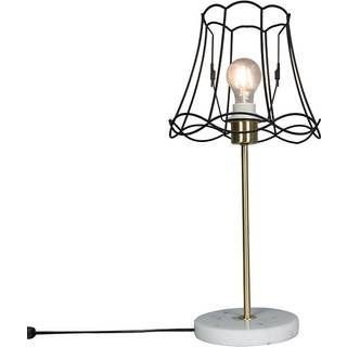 Retro bordlampe messing med Grannystel sort 25 cm - Kaso