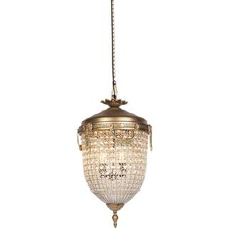 Art Deco hængende lampe krystal med guld 40 cm - Cesar