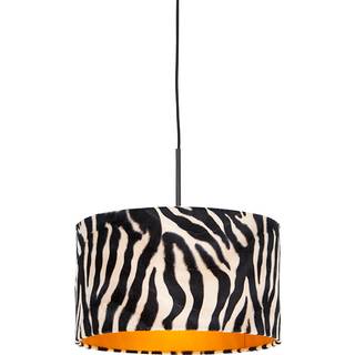 Moderne pendellampe sort med zebra-skærm 35 cm - Combi