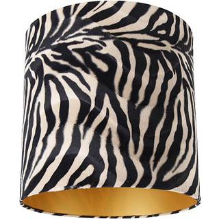 Fløjlslampeskærm Zebra Design 40/40/40 Guld Indvendig