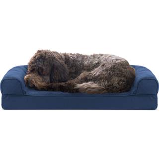 Furhaven Cooling Gel Dog Bed til medium/ sm? hunde m/ aftagelige bolster & vaskbare d?ksel til hunde op til 35 kg - vatteret sofa - marinebl? (bl