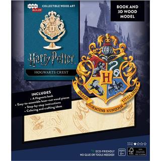 Harry Potter Hogwarts Crest 3D Wood Puzzle & Model Figure Kit (7 st) - Bygg och måla din egen 3D -bok & filmleksak - Officiellt licensierad - Ing