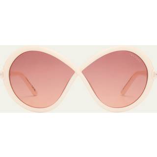 TOM FORD Kvinde FT1070 JADA 25T Solbriller Injiceret Elfenben Rød Sommerfugl Normal Skygge