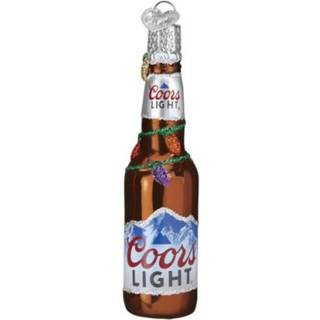 Old World Christmas Holiday Coors Light Bottle Glass Blæst Ornament til juletræ