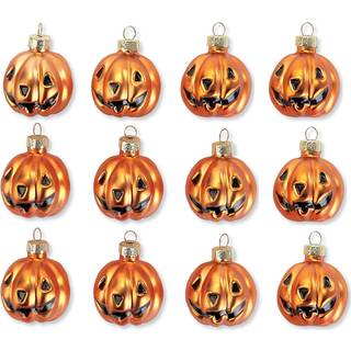 Lillian Vernon Glass Jack-o'-Lantern Halloween ornamenter-S?t med 12 HOLIEHOME D? Cor
