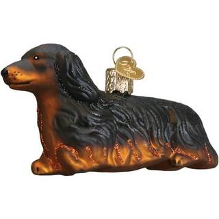 Old World Christmas Glass Blown Ornament Long-Haired Dachshund (12493)