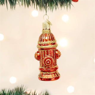 Old World Christmas Ornaments: Fire Hydrant Glass Blæst ornamenter til juletræ (36038)