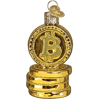 Old World Christmas Bitcoin Glass Blown Christmas Tree Ornament