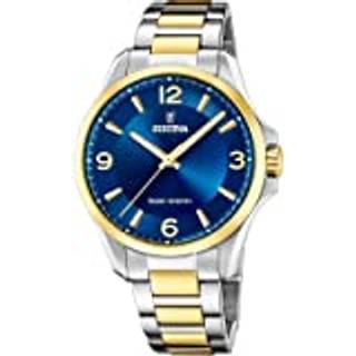 Festina F20657-4 Classic Blå/Gul guldtonet stål Ø41.5 mm