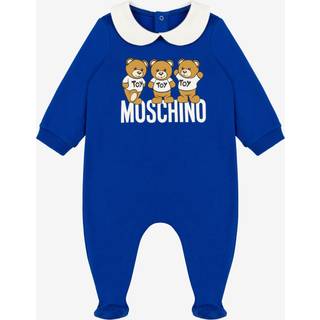 Moschino Kids Baby Teddy Bear cotton jersey onesie - blue - M 12-18