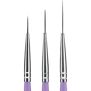 Beaute Galleria 3 stykker neglekunst Lang striper b?rste s?t (12 mm 16mm 22mm) til tynd lang fine linjetaljer Striping Color Block One Stroke
