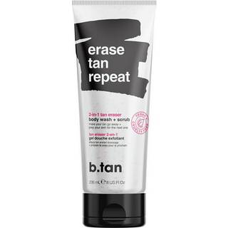 b.tan Erase Tan Repeat, 2 in 1 tan eraser body wash + scrub, 237ml.