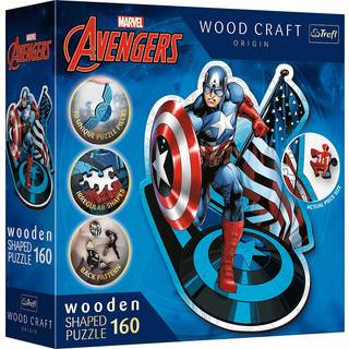 Trefl Wood Craft Origin Marvel Avengers Puslespil Fearless Captain America 160 Brikker