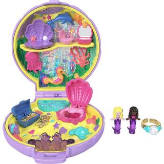 Polly Pocket keepsake Collection Mermaid Dreams Collectible Compact Under-the-Sea Theme Special Box 2 Mermaid Dolls Wearable Ring & More Collecti