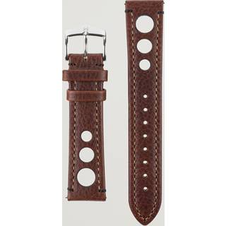 HIRSCH Rally Natural Leather Racing Watch Strap Brown