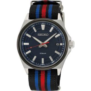 Seiko SUR509P1 Stainless Steel Striped Nylon Strap Watch - W24135