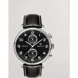 Gant Southampton Quartz Black Chronograph Dial Black Leather Strap Men's Watch G175001