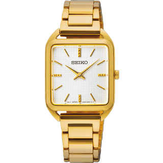 Seiko SWR078P1 Damenuhr Rechteckig Goldfarben