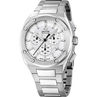 Jaguar chronograph ur i stål med lænke, hvid skive Ø45