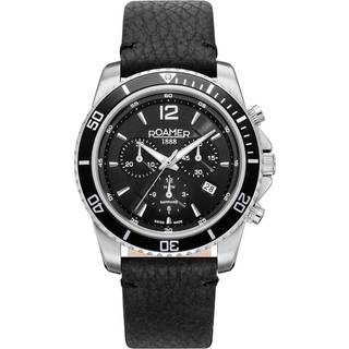 Roamer 862837 41 55 02 Nautic Chrono 100 Black Leather Strap Watch - W60218