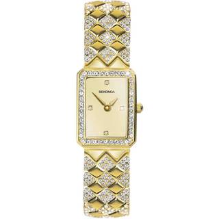 Sekonda 40513 Lunar Gold Tone Stone Set Bracelet Watch - W32308