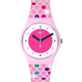 Swatch Blowing Bubbles Quartz Pink Dial Ladies Watch SO28P109
