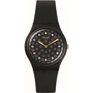 Swatch Sparkle Night Black Dial Black Rubber Strap Unisex Watch SO31B102
