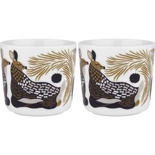 Marimekko Peura kaffekop uden hank 20 cl 2-pak White-coal-mud-light grey