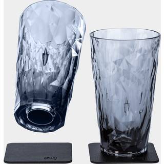 Magnetiske plastglas Silwy Magnetic Plastic Glass Longdrink, grå, 30 cl, 2-pak + magnetiske glasunderlag