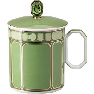 Signum Tasse mit Deckel, Porzellan, Grün