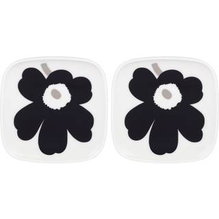 Unikko tallerken 10 cm x 10 cm, 2 st, silver