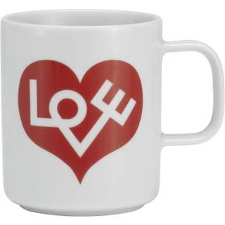 Vitra Tea And Coffee - 'Love Heart' coffee mug, red, squared handle in White, crimson Ceramics
