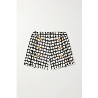 Balmain High-rise checked wool-blend shorts - multicoloured - XXXL