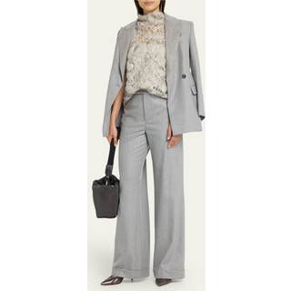 Brunello Cucinelli High-rise wide-leg wool pants - grey - XL