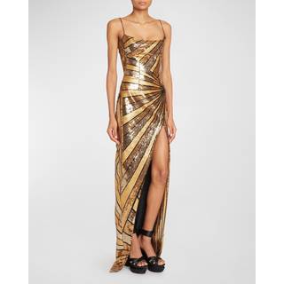 Balmain Sequined gown - gold - XS