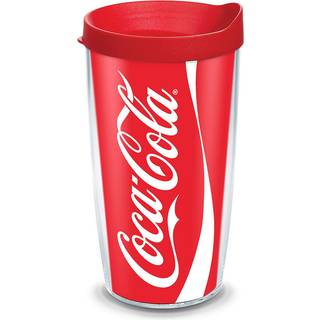 Tervis Coca -Cola - Koks plast kan tumbler med indpakning og rødt låg 16oz klart