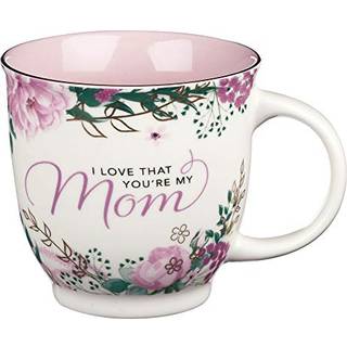 Kristne kunst gaver lyserød blomster keramisk kaffekrus - 14 oz. Bly og cadmiumfri ikke-giftig inspirerende skriftkaffe og te krus til mødre med