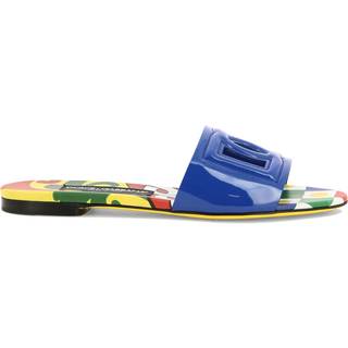 Dolce&Gabbana DG patent leather slides - blue - EU 35.5