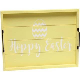 Elegante designs dekorativt træ, der serverer bakke m/ håndtag 15,50 """" x 12 """" """" Hoppy Easter """"