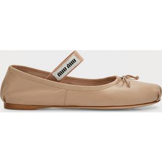Miu Miu Logo leather ballet flats - beige - EU 35.5