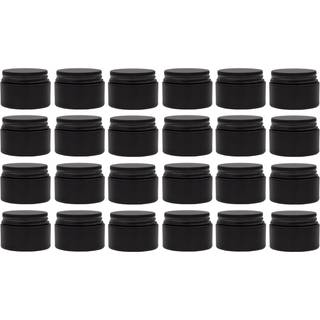 Darware 1oz glasbalsamkrukker (24-pack sort); 30-milliliter sm? kosmetiske krukker med foret black metal l?g